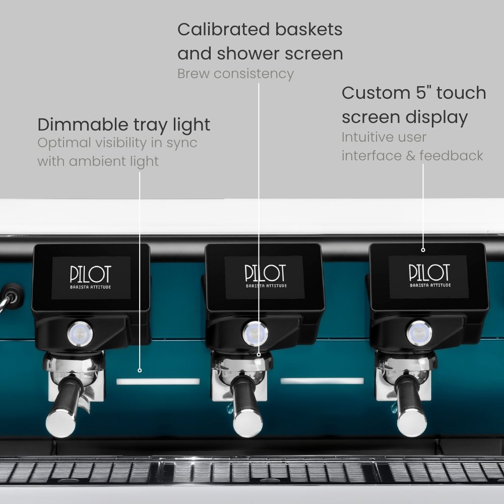 Barista Attitude Pilot SAE 3 Group Raised Espresso Machine – Blue & Black - Image 8