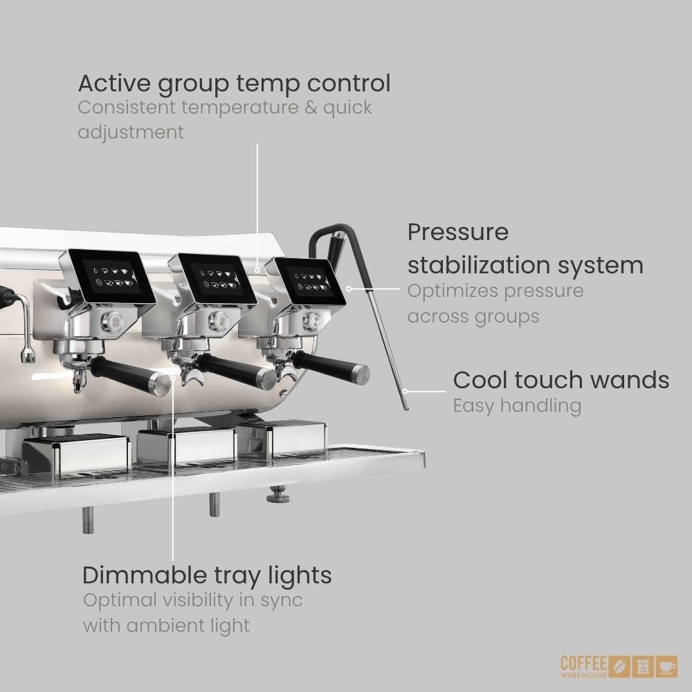 Storm Tempesta SAEP 3 Group Raised Espresso Machine – White & Chrome - Image 6