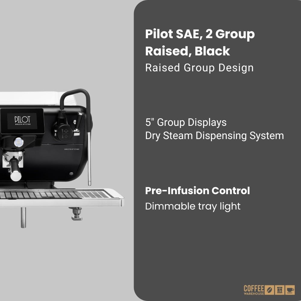 Barista Attitude Pilot SAE 2 Group Raised Espresso Machine – Black - Image 2