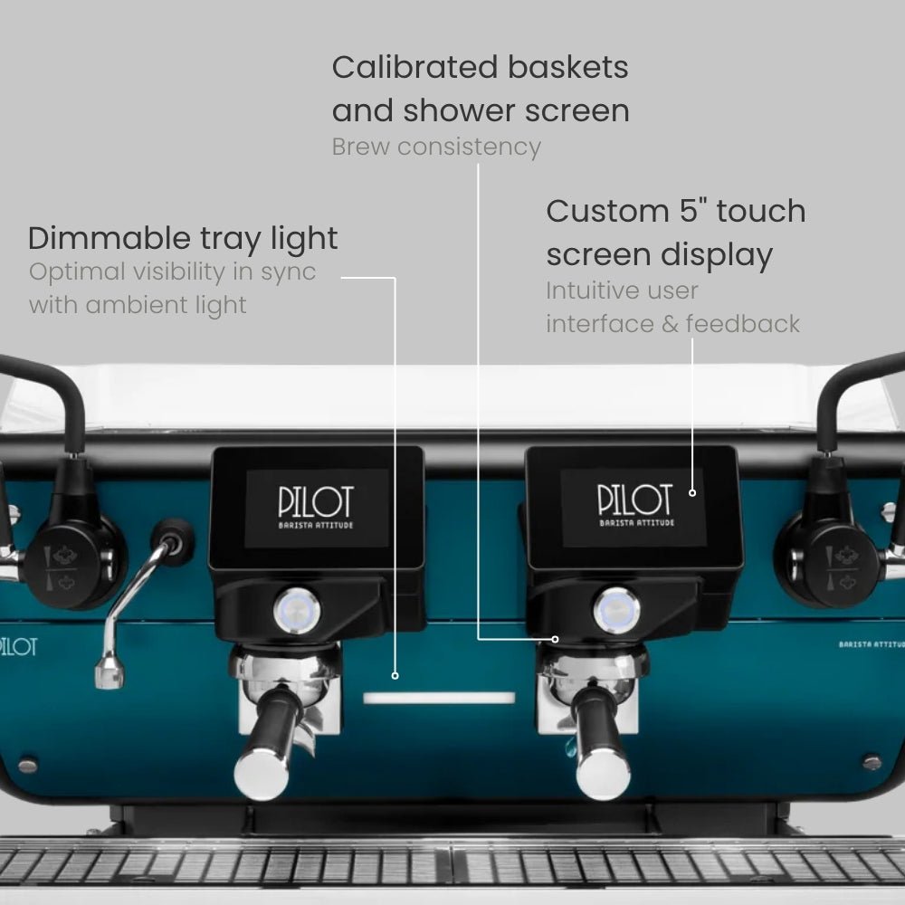 Barista Attitude Pilot SAE 2 Group Raised Espresso Machine – Blue & Black - Image 8