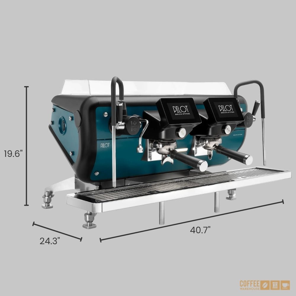 Barista Attitude Pilot SAE 2 Group Raised Espresso Machine – Blue & Black - Image 4