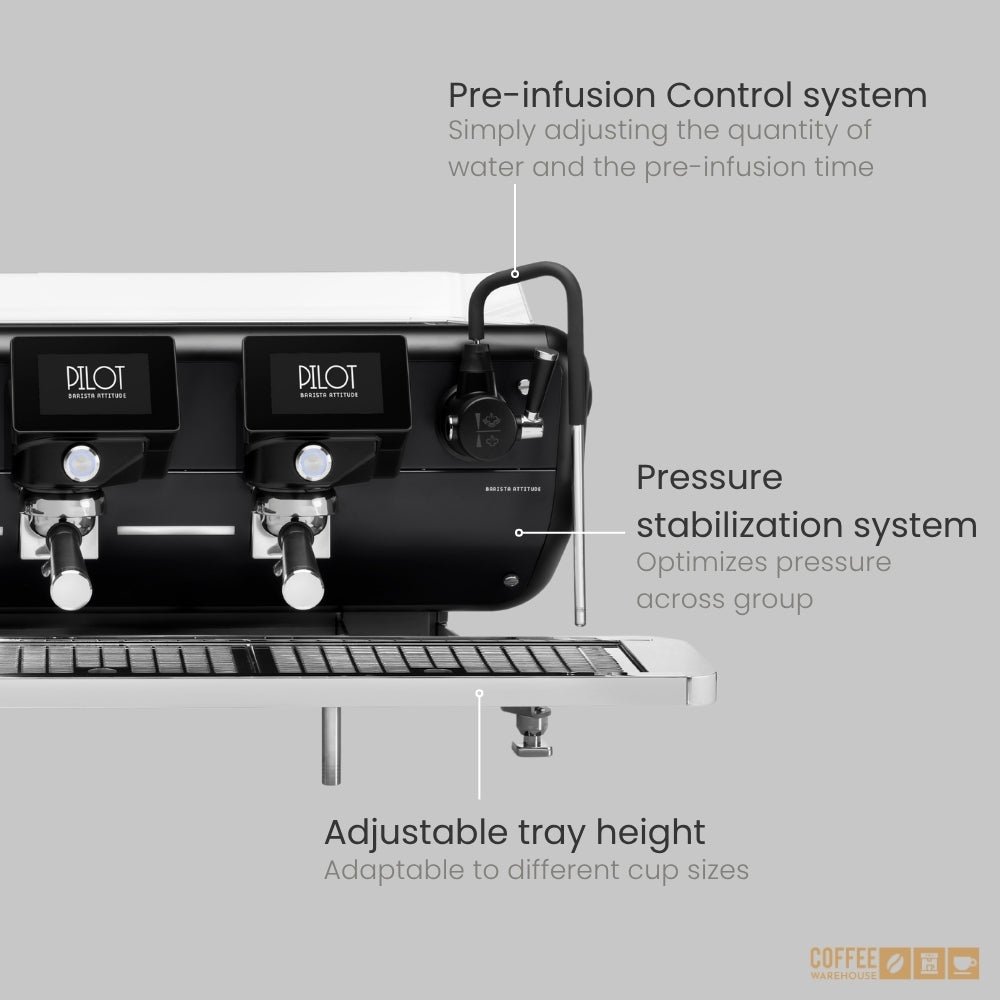 Barista Attitude Pilot SAE 2 Group Raised Espresso Machine – Black - Image 6