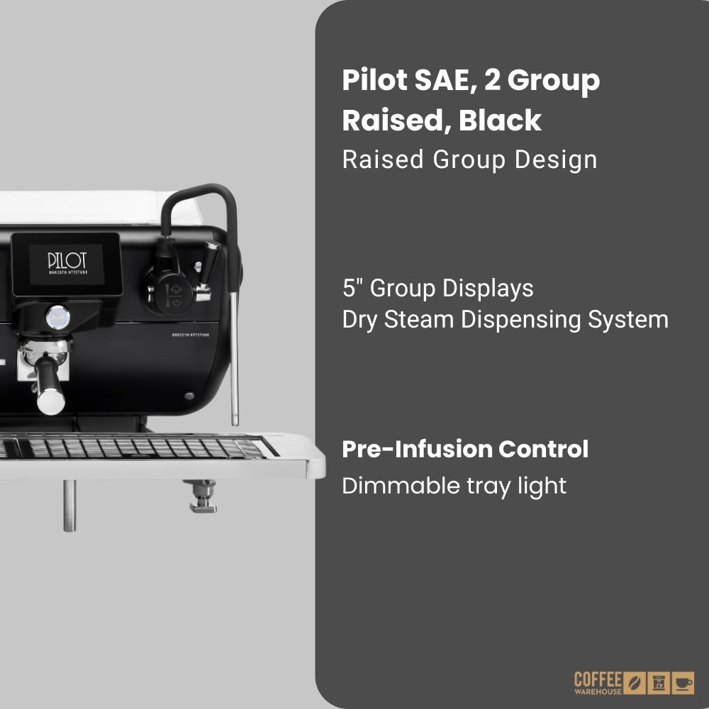 Barista Attitude Pilot SAE 3 Group Raised Espresso Machine – Black - Image 2
