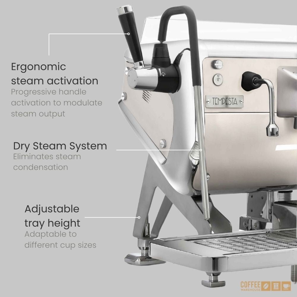 Storm Tempesta SAEP 2 Group Raised Espresso Machine – White & Chrome - Image 5