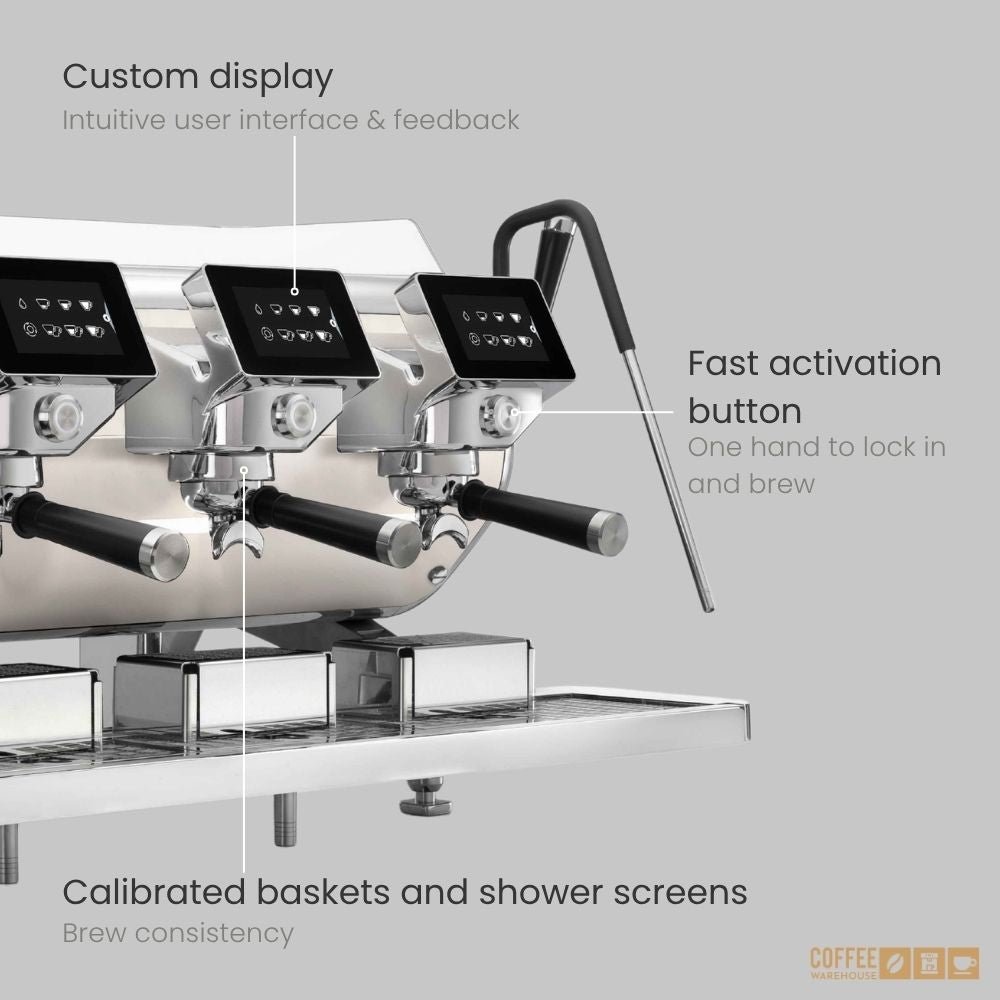 Storm Tempesta SAEP 3 Group Raised Espresso Machine – White & Chrome - Image 7