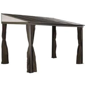10 x 12 ft Wall-Mounted Gazebo with Steel Roof