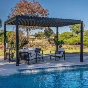 14 x 10 ft Steel Louvered Pergola
